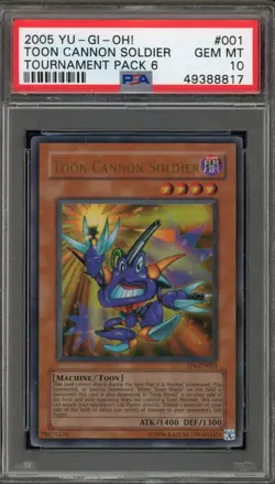 Yu-Gi-Oh! Toon Cannon Soldier Tournament Pk. 6 Ultra Rare TP6-001 PSA 10 - Image 1