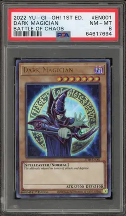 Yu-Gi-Oh! Dark Magician Battle of Chaos 1st Edition Ultra Rare 25th-EN001 PSA 8 - Image 1