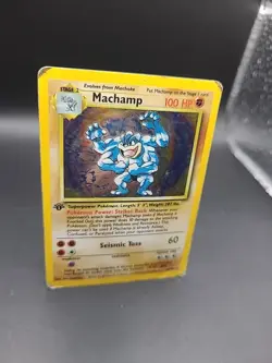 Pokemon TCG Machamp Holo Card Base Set 1st Edition 8/102 HP - Image 2