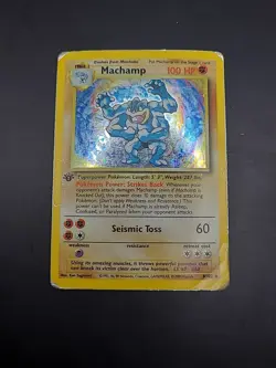 Pokemon TCG Machamp Holo Card Base Set 1st Edition 8/102 HP - Image 4