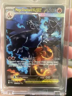 Mega charizard X EX 125/094 Fresh Pull Phantasmal Flames RARE Chase Card - Image 1
