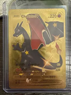 Charizard V Gold Metal Pokemon Card Collectible/Gift/Display - Image 1