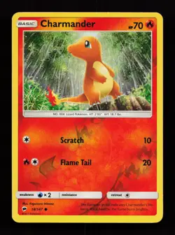 Charmander 18/147 Reverse Holo SM - Burning Shadows Pokemon Card - Image 1