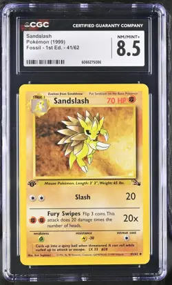 CGC 8.5 Sandslash 1999 Fossil 1st Edition 41/62 Pokemon Card - Image 1