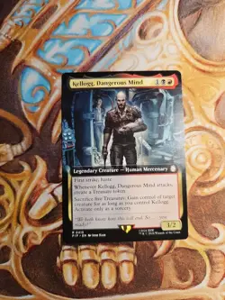 1x - Kellogg, Dangerous Mind - (extended art) - Universes Beyond: Fallout NM MTG - Image 1