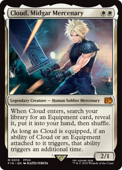 x1 Cloud, Midgar Mercenary FIN Final Fantasy MTG 10 M/NM 1x - Image 1
