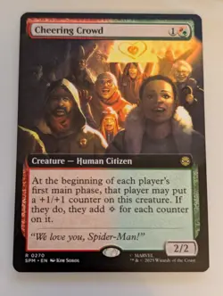 MTG Cheering Crowd 0270 Regular (Extended Art) Marvel's Spider-Man SPM - NM - Image 1