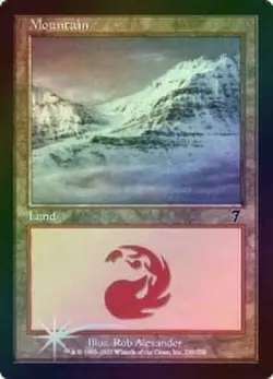 Mountain 338 (B)- Foil MTG Seventh 7th Edition LP/EX - Image 1