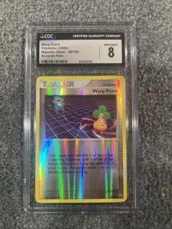 2008 Warp Point 88/100 Reverse Holo Majestic Dawn Pokemon CGC 8 Near Mint - Image 1