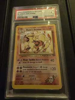 Pokemon Blaine's Arcanine Gym Challenge Unlimited Holo Rare PSA 5 - Image 1