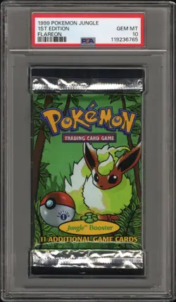 Pokemon WOTC 1999 Jungle Booster Pack 1st Edition FLAREON Art *6765 PSA 10 - Image 1