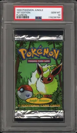 Pokemon WOTC 1999 Jungle Booster Pack 1st Edition FLAREON Art *6764 PSA 10 - Image 1