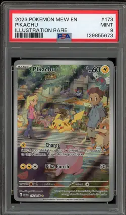 Pokemon Pikachu 151 Mew EN Illustration Rare #173 PSA 9 Mint - Image 1
