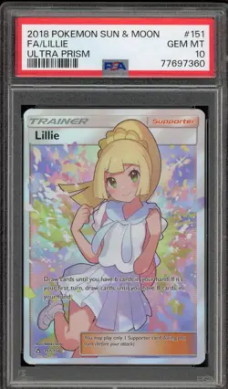 Pokemon Lillie Ultra Prism Full Art #151 PSA 10 Gem Mint - Image 1