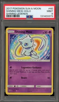Pokemon Shining Mew Shining Legends Holo Ultra Rare #40 PSA 9 Mint - Image 1