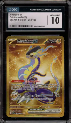 Pokemon Miraidon ex Scarlet & Violet Hyper Rare #253 CGC 10 Gem Mint - Image 1