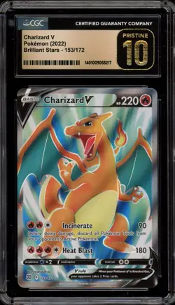 Pokemon Charizard V Brilliant Stars Full Art #153 CGC 10 Pristine - Image 1