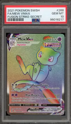 Pokemon Mew VMAX Fusion Strike Secret Rare Full Art #268 PSA 10 Gem Mint - Image 1