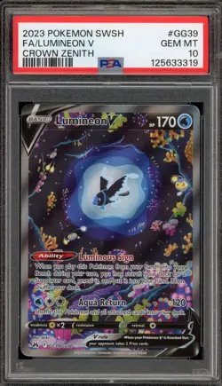 Pokemon Lumineon V Crown Zenith Galarian Gallery Full Alt Art #GG39 PSA 10 - Image 1