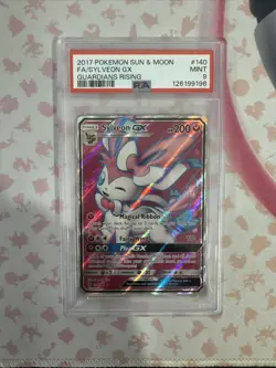 2017 Pokemon Sun & Moon Guardians Rising Sylveon GX #140 Fa PSA 9 - Image 1