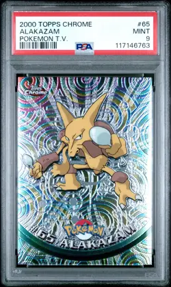2000 TOPPS CHROME POKEMON T.V. #65 ALAKAZAM MINT PSA 9 - Image 1