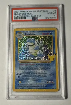 2021 POKEMON SW&SH CELEBRATIONS BLASTOISE HOLO CLASSIC COLLECTION PSA 10 - Image 1