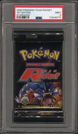 Pokemon 2000 Team Rocket Booster Pack 1st Edition Gyarados Art *6775 PSA 9 MINT - Image 1