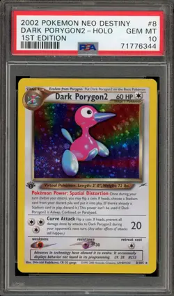 Pokemon Dark Porygon2 Neo Destiny 1st Edition Holo Rare #8 PSA 10 Gem Mint - Image 1