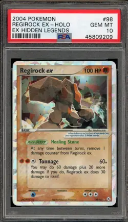 Pokemon Regirock ex EX Hidden Legends Holo Ultra Rare #98 PSA 10 Gem Mint - Image 1