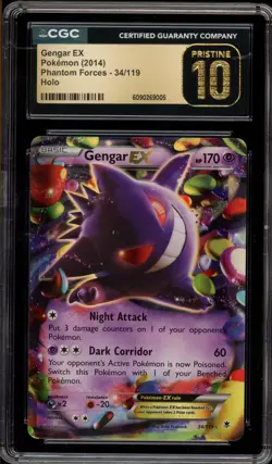 Pokemon Gengar EX XY Phantom Forces Holo Ultra Rare #34 CGC 10 Pristine - Image 1