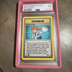 PSA 9 Misty’s Wish 1st Edition 108/132 Gym Challenge Pokemon WOTC With Guard - Image 1