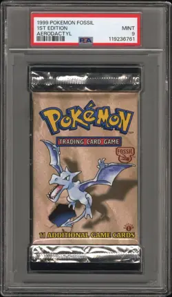 Pokemon 1999 Fossil Booster Pack 1st Edition Aerodactyl Art *6761 PSA 9 MINT - Image 1