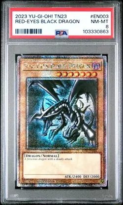 Red-Eyes Black Dragon - PSA 8 - TN23-EN003 - Quarter Century Secret Rare Yugioh - Image 1