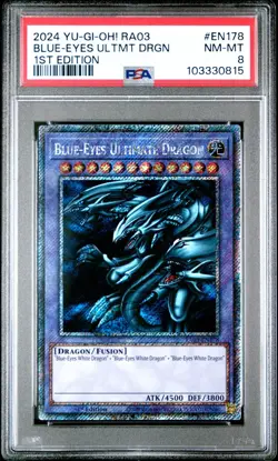 Blue-Eyes Ultimate Dragon - PSA 8 - RA03-EN178 - Platinum Secret Rare - Yugioh - Image 1