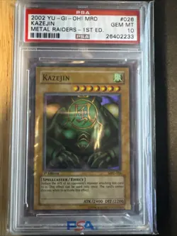 2002 Yu-Gi-Oh Kazejin Metal Raiders 1st Ed PSA 10 - Image 1