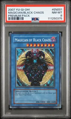 Yu-Gi-Oh! Premium Pack Magician of Black Chaos 2007 PP01-EN001 Unlimited PSA 8 - Image 1