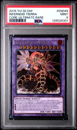 PSA 9 MINT Infernoid Tierra CORE-EN049 Ultimate Rare *6301 Yugioh - Image 1