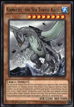Yu-Gi-Oh! - Gameciel, the Sea Turtle Kaiju 2015 DOCS-EN088 Rare 1st Edition - Image 1