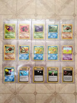 Pokemon Cards 1st Edition Fossil Set Ekans Kabuto Geodude Psyduck Grimer Trainer - Image 1