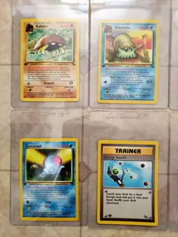 Pokemon Cards 1st Edition Fossil Set Ekans Kabuto Geodude Psyduck Grimer Trainer - Image 5