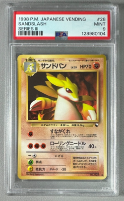 1998 Pokemon Japanese Vending Series III 3 #28 Sandslash PSA 9 Graded Card - Image 1