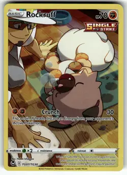 Rockruff TG07/TG30 SWSH12: Silver Tempest Trainer Gallery NM Pokemon Card TCG - Image 1