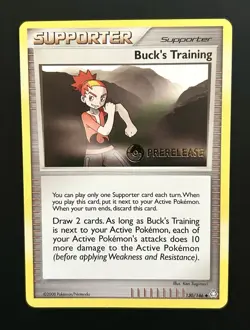 Pokemon Card - Buck’s Training 49/106 (Prerelease Stamped) Legends Awakened - Image 1