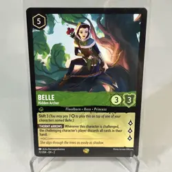 Lorcana Disney 72/204 Belle Hidden Archer Legendary Regular Card Floodborn - Image 1
