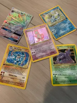 WELL LOVED 🥰 Pokemon holo vintage cards MewTwo 10 Vaporeon 12 base 1st edition - Image 1