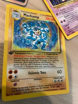 WELL LOVED 🥰 Pokemon holo vintage cards MewTwo 10 Vaporeon 12 base 1st edition - Image 5