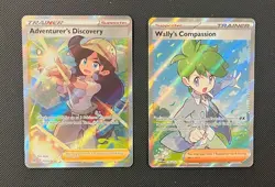 Adventure’s Discovery & Wally’s Compassion - Pokemon TCG - 2 Card Lot (Full Art) - Image 1