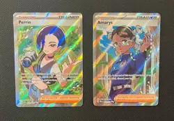 Perrin & Amarys - Pokemon TCG - 2 Card Lot (Full Art Ultra Rare Trainer Holo) - Image 1
