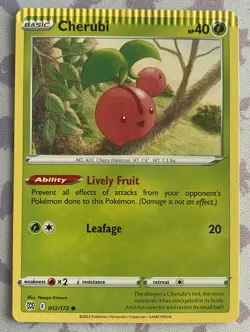 012/172 Cherubi CRIMPED ERROR Common | SWSH Brilliant Stars Pokemon Card - Image 1