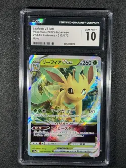 Leafeon VSTAR 012/172 VSTAR Universe s12a Pokemon Card ✨✨ CGC Gem Mint 10 - Image 1
